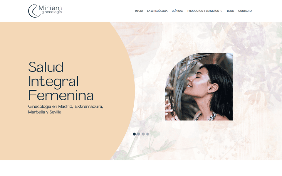 Página de inicio de la consulta de ginecología de la Dra. Miriam Al Adib, con consultas online y contenido divulgativo.